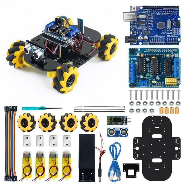Main image of LAFVIN 4WD Mecanum Robot Car Kit Smart DIY Project Compatible with Arduino IDE
