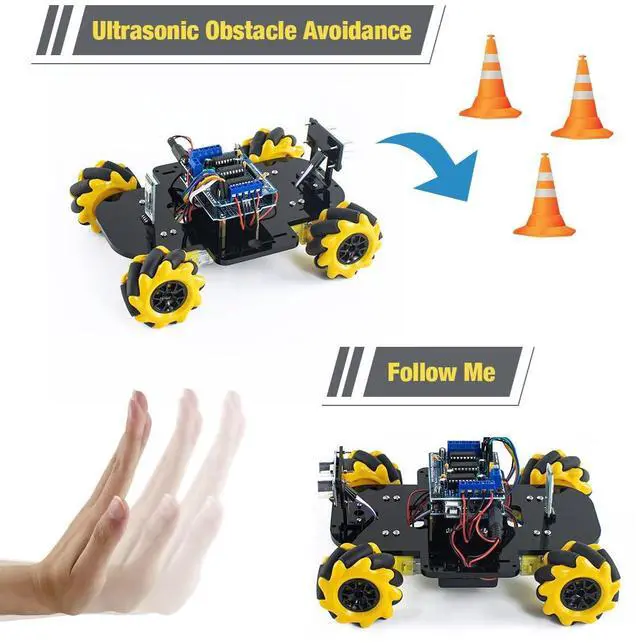 Alt view image 2 of 5 - LAFVIN 4WD Mecanum Robot Car Kit Smart DIY Project Compatible with Arduino IDE