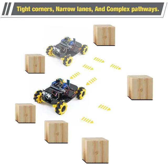 Alt view image 5 of 5 - LAFVIN 4WD Mecanum Robot Car Kit Smart DIY Project Compatible with Arduino IDE