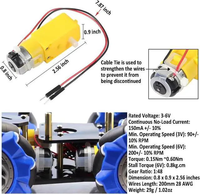 Alt view image 3 of 5 - LK COKOINO 4WD Mecanum Wheel Smart Car Robot Chassis for Arduino R3 R4/ Leonardo/Raspberry Pi 5/4B/3B+/3B/2B/1B+ Projects with TT Motor, DIY Robot Building Base Kit for Teens & Adults