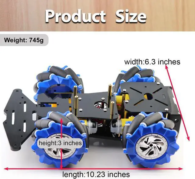 Alt view image 4 of 5 - LK COKOINO 4WD Mecanum Wheel Smart Car Robot Chassis for Arduino R3 R4/ Leonardo/Raspberry Pi 5/4B/3B+/3B/2B/1B+ Projects with TT Motor, DIY Robot Building Base Kit for Teens & Adults