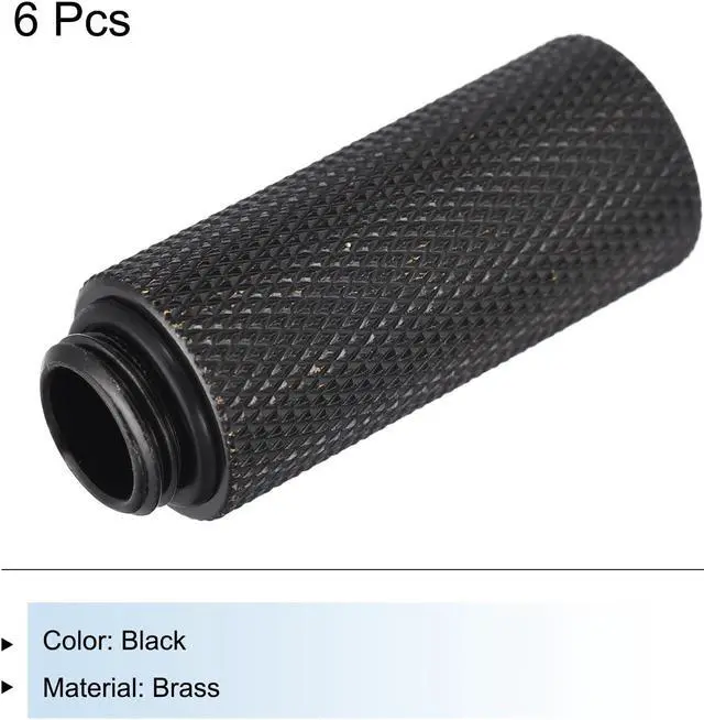Alt view image 3 of 4 - MECCANIXITY Male to Female Extender Fitting G1/4 x 45mm for Water Cooling System Black 6pcs
