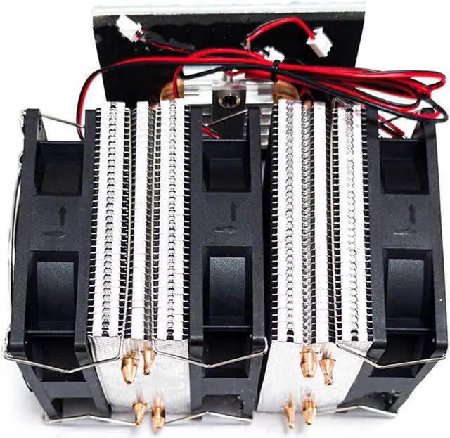 Alt view image 3 of 4 - DC12V 60W Dual core Thermoelectric Peltier Cooler Refrigeration Cooling System Peltier Kit with Power Refrigeration Cooling Kit for Small Space Cooling