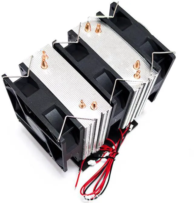 Alt view image 4 of 4 - DC12V 60W Dual core Thermoelectric Peltier Cooler Refrigeration Cooling System Peltier Kit with Power Refrigeration Cooling Kit for Small Space Cooling