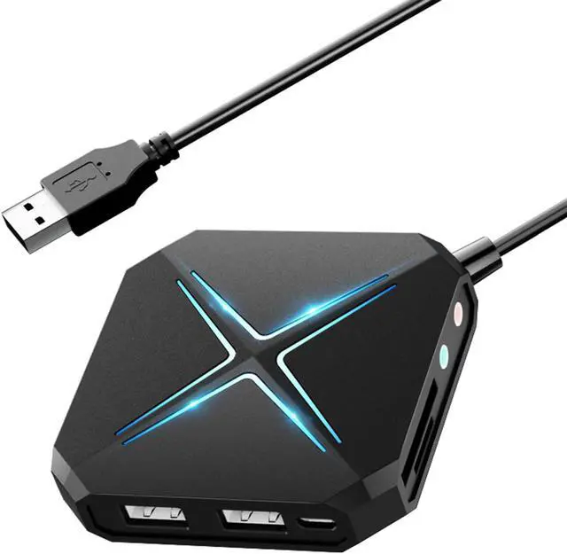 Main image of PEIYUI S24 Ultra External Sound Card, USB Audio Adapter for PC Windows, Mac, Linux, Laptops, Desktops, Stereo Sound Card with 3.5mm Interface & USB Interface, Volume Control, Plug & Play (10-in-1)