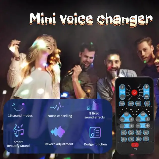 Alt view image 3 of 5 - Mini Voice Changer Device, Portable 8 Sound Effects Support Multi Languages Handheld Sound Card for Adults, Kids, PC Mobile Phone