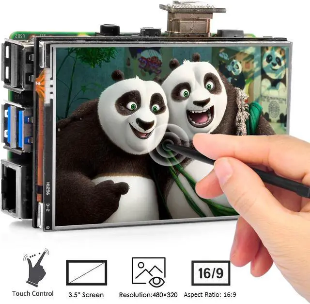 Alt view image 2 of 5 - OSOYOO 3.5 inch HDMI LCD Touch Screen Monitor Display TFT 480 * 320 Pixel Resolution for Raspberry Pi 5 4 3 Model B B+ 2 with Stylus Pen
