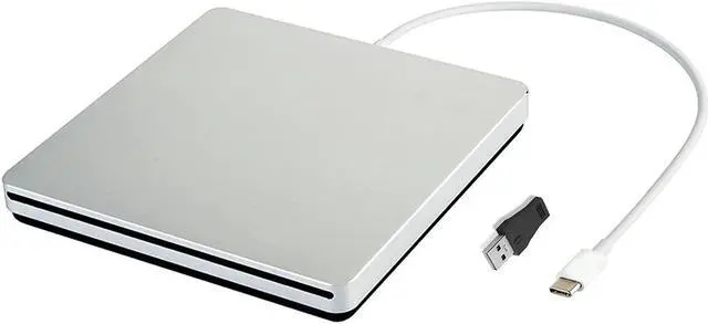 Main image of External CD DVD Drive USB C USB 3.0 Slot in Type C Burner Portable Slim DVD CD RAM Writer Reader for iMac Notebook Laptop Desktop Support Mac os Win 7 Win8 Win10 (Sliver)