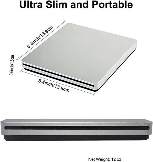 Alt view image 4 of 5 - External CD DVD Drive USB C USB 3.0 Slot in Type C Burner Portable Slim DVD CD RAM Writer Reader for iMac Notebook Laptop Desktop Support Mac os Win 7 Win8 Win10 (Sliver)