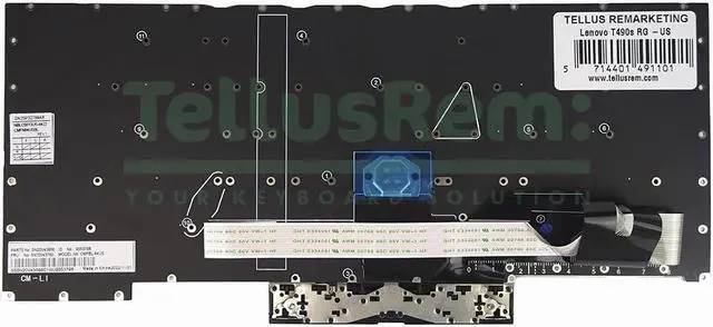 Alt view image 4 of 5 - Replacement US Non-Backlit Keyboard for Lenovo Thinkpad T490s T495s