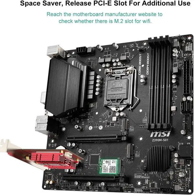 Alt view image 3 of 5 - AX210 WiFi 6E Desktop Kit, Expand to Tri-Band 6GHz/5GHz/2.4GHz M.2 NGFF Wireless Bluetooth 5.2 Card Support Windows 10 11, 64 bit Desktop PC, Includes Ipex Cable, 5dBi Antennas and Brackets