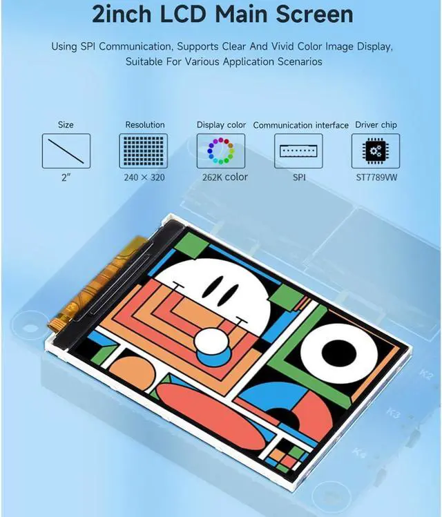 Alt view image 3 of 5 - Triple OLED/LCD HAT for Raspberry Pi 5/4B/3B+/3B/Zero W/Zero 2W, Onboard 2inch IPS LCD Main Screen 240x320 SPI Interface and Dual 0.96inch OLED Secondary Screens 128x64 I2C Interface