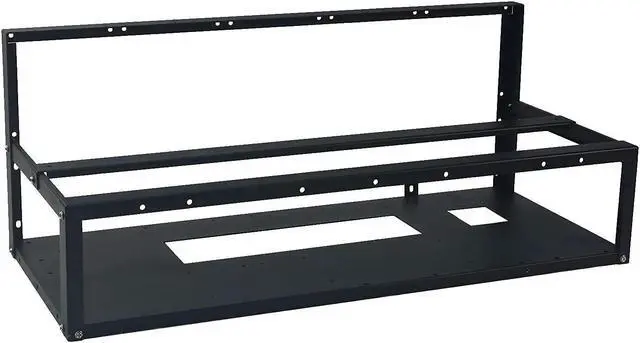 Main image of 12 GPU Mining Rig Frame, Steel Open Air Miner Rig Case Support for Dual ATX, Bitcoin Miner Mining Rack for ETH Crypto Coin Currency Mining, Support to Dual Power Supply, Frame ONLY