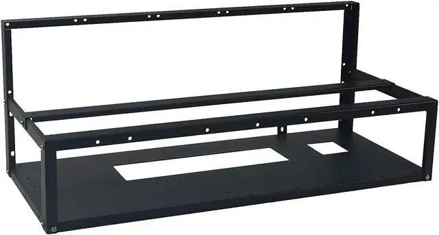 Alt view image 5 of 5 - 12 GPU Mining Rig Frame, Steel Open Air Miner Rig Case Support for Dual ATX, Bitcoin Miner Mining Rack for ETH Crypto Coin Currency Mining, Support to Dual Power Supply, Frame ONLY