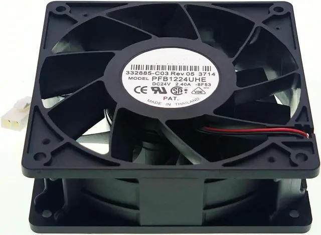 Alt view image 5 of 5 - PFB1224UHE-8f53 Cooling Fan DC24V 2.40A 12CM 120×120×38mm, 2-Wire high air Volume Inverter Cooling Fan