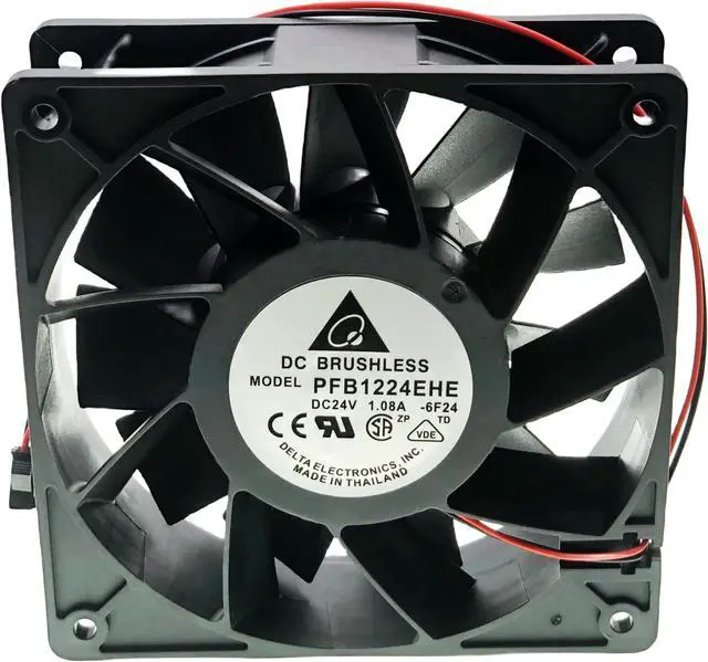 Alt view image 4 of 5 - for Delta PFB1224EHE-6F24 Cooling Fan, 24V 1.08A 21.6W 4000RPM 181.27CFM 120X120X38MM 2-Wire Inverter Fan