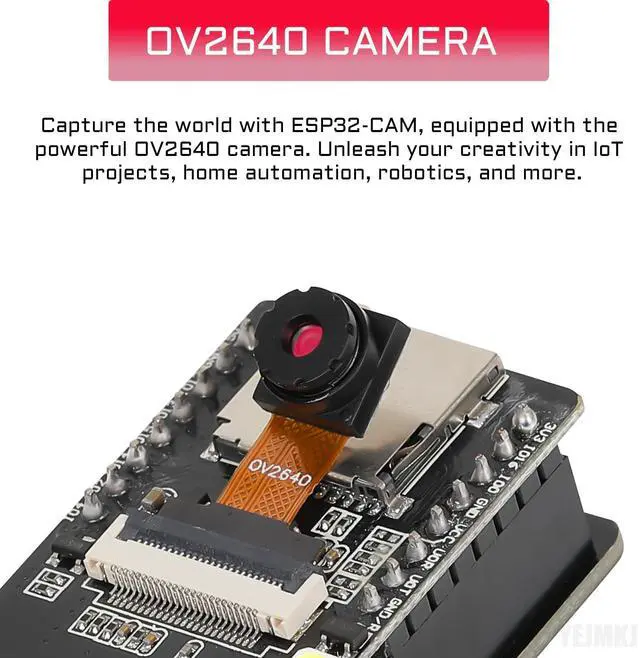 Alt view image 2 of 5 - YEJMKJ 3pcs ESP32 CAM Development Board ESP32-CAM 8MP OV2640 Camera Module, WiFi Bluetooth Module ESP32-CAM-MB Micro USB to Serial Port CH340G with TF Card Slot for Raspberry Pi for Arduino