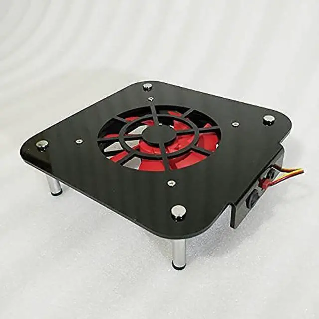 Alt view image 2 of 5 - Yoqanr Mac Mini Radiator Cooling Fan Wind Speed Enhancement Modified Double Deck Acrylic Chassis,Mini Radiator Overclock Base With 12cm Silent Fan