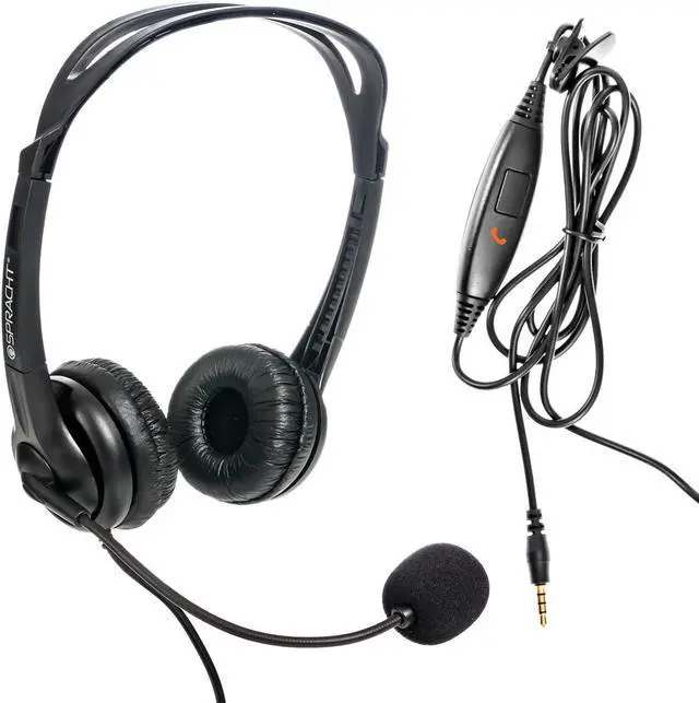 Main image of Spracht ZUM3500 Stereo 3.5mm and USB Dual Ear Universal Headset with Microphone | Office Headset for Computer, Smartphones & Tablets | Plug-and-Play, no Drivers |The Ultimate USB Headset Experience
