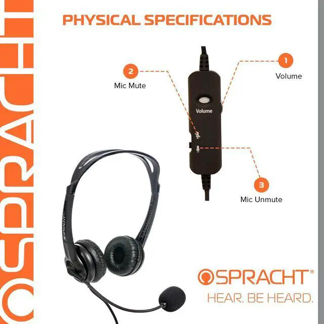 Alt view image 5 of 5 - Spracht ZUM3500 Stereo 3.5mm and USB Dual Ear Universal Headset with Microphone | Office Headset for Computer, Smartphones & Tablets | Plug-and-Play, no Drivers |The Ultimate USB Headset Experience