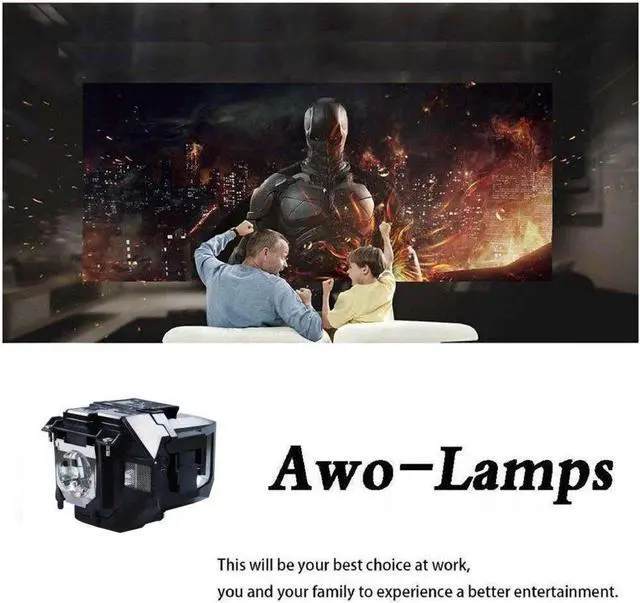 Alt view image 3 of 5 - AWO V13H010L96 / V13H010L97 Replacement Lamp Bulb with Housing for EPSON ELPLP96 / ELPLP97 PowerLite X39,1266,1286,Home Cinema 2150,660,EB-W42,EB-X41,EH-TW5600,EH-TW5650,EX5260,VS250,VS350,VS355