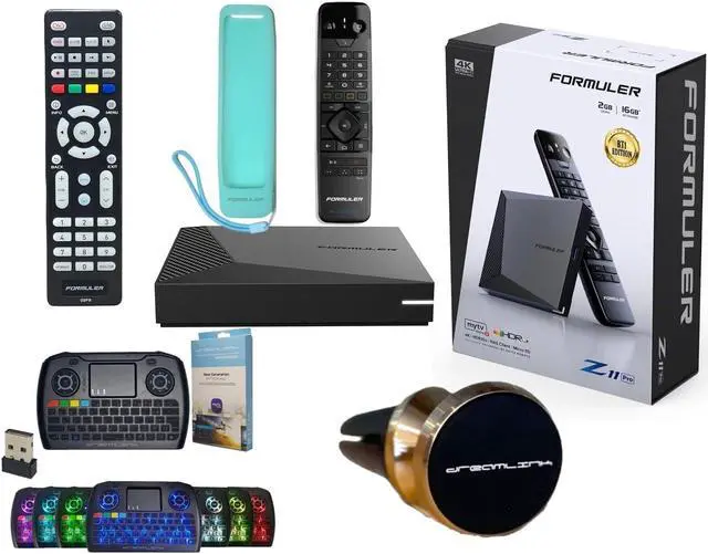 Main image of Formuler Z11 Pro Android 11 2GB Ram 16GB ROM 4K with Universal Bluetooth Voice Remote Control & Case Cover + 7 Colour Wireless Keyboard + Luminous Remote + Magnetic Mount