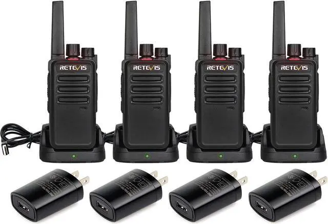 Alt view image 3 of 5 - Retevis RT68 Walkie Talkie(10 Pack) with Earpiece(6 Pack) with 6 Way Multi Unit Charger(1 Pack), Two Way Radios Rechargeable, Heavy Duty Walkie Talkies for Adults, for Restaurant School Manufacturing