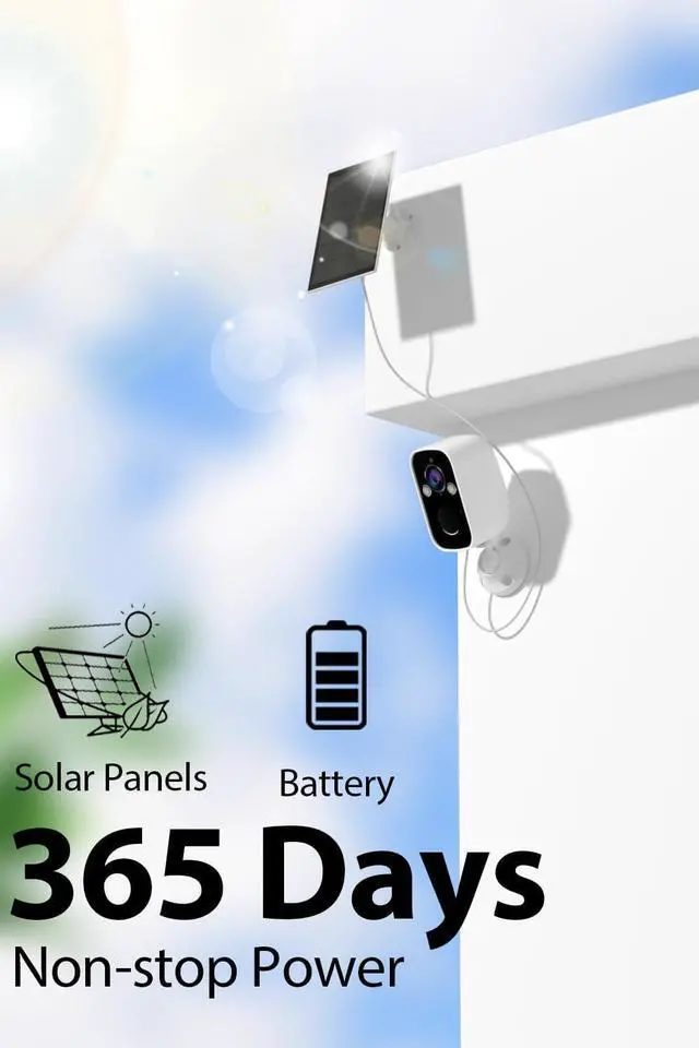 Alt view image 2 of 5 - 2K Solar Security Camera Wireless Outdoor with Solar Panel, Security Cameras for Home Security with Motion Detection Spotlight Siren Alarm, Color Night Vision, 2-Way Talk, Waterproof, Cloud/SD Storage