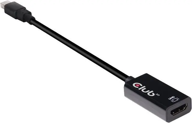 Alt view image 2 of 5 - Club 3D CAC-1180 Mini DisplayPort 1.4 to HDMI 2.0B HDR Adapter Supports 4096X2160@60Hz High Dynamic Range, Black