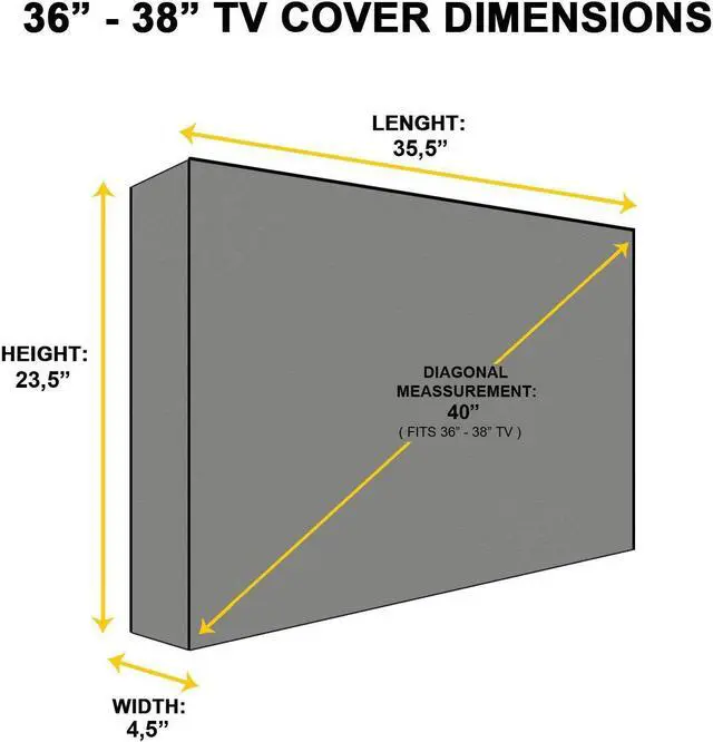 Alt view image 3 of 5 - KHOMO GEAR Outdoor TV Cover with Clear Front Universal Weatherproof Protector for 36-38 Inch TV - Fits Most Mounts & Brackets