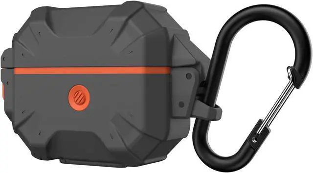 Alt view image 5 of 5 - URBAN ARMOR GEAR UAG Designed for AirPod Case Silver Orange (3rd Generation, 2021) Durable Protective Soft-Touch Silicone with Detachable Carabiner, Pathfinder