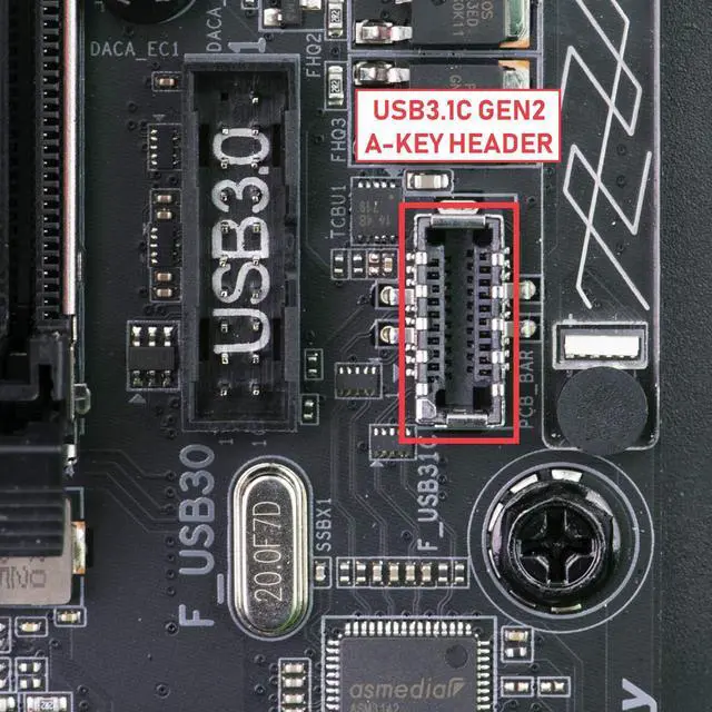 Alt view image 4 of 5 - LINKUP - USB 3.2 Gen 2x2 20Gbps USB-C Type Internal Panel Cable Mount Motherboard Header Extension Adapter|20-Pin A-Key Male with Cover to USB-C Female Connector with PCI Bracket - Right Angle - 60cm
