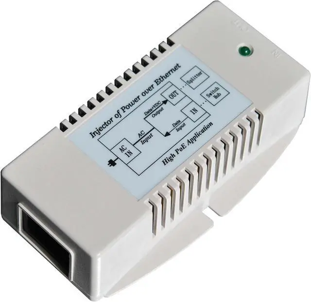 Alt view image 5 of 5 - Tycon Systems TP-POE-HP-24G 43W High Power Gigabit POE Power Inserter - US Power Cord, 24V