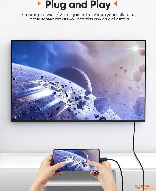 Alt view image 4 of 5 - CableCreation USB C to HDMI Cable, 6 FT 3-Pack USB Type C to HDMI Cable Compatible with Galaxy S24/S24 Ultra/S24+/MacBook Pro 2020/2018, MacBook Air, iPad Pro, Mac mini 2018, XPS 15, Black