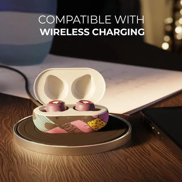 Alt view image 4 of 5 - Disney Nightmare Before Christmas Sally Dress TWS Earbuds Wireless Bluetooth 5.0 Compatible in-Ear Headset with Built-in Mic & Portable Recharging Case - IPX8 Waterproof & Sweatproof,Long Battery Life