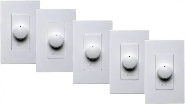 Main image of Niles 5 Pack VCS100K In Wall Rotary Switches, White, ON-ON Operation