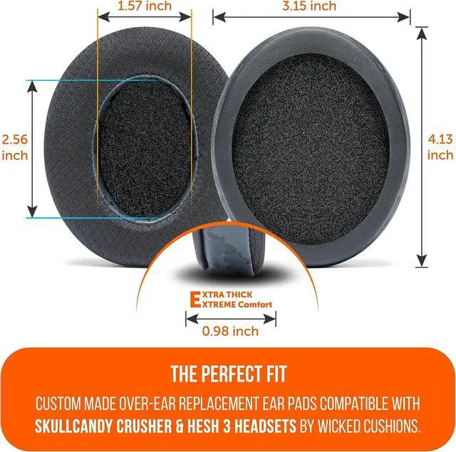Alt view image 4 of 4 - WC Freeze Crusher - Cooling Gel Earpads Compatible with Skullcandy Crusher, by Wicked Cushions - Fits Skullcandy Crusher & Hesh 3 Headphones, Soft Memory Foam, Cooler for Longer | Black Camo