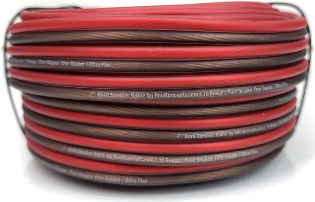 Main image of KnuKonceptz Kord Speaker Kable 16 Gauge Oxygen Free Copper Speaker Wire 250' Red/Black