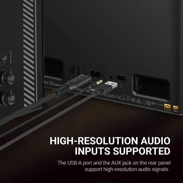 Alt view image 3 of 5 - Edifier QD35 Tabletop Bluetooth Speakers, Hi-Res Audio & Hi-Resolution Sound Wireless Certified Computer Loudspeaker, 35W GaN Ultra-Fast Charging, Splendid Light Effects Home Speaker for Phone, Black