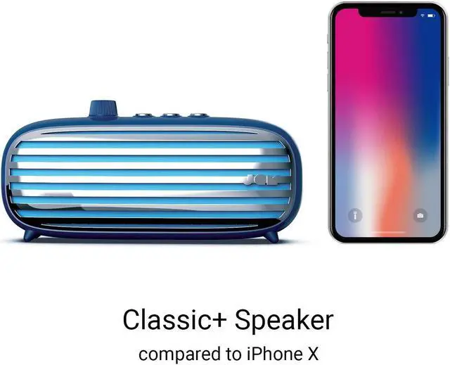 Alt view image 3 of 5 - JAM Retro Classic+ Blutooth Speaker, 12 Hours Play Time, Aux-in Port, USB Charging, Blue