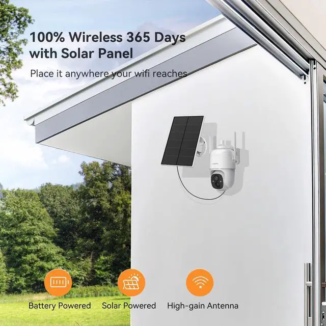 Alt view image 4 of 5 - LongPlus 3 Pack Wireless Outdoor Security Camera + PTZ Solar Powered Outdoor Cameras for Home Security, Wireless WiFi Camera with AI Detection, Color Night Vision,Spotlight,2 Way Audio,Only2.4Ghz