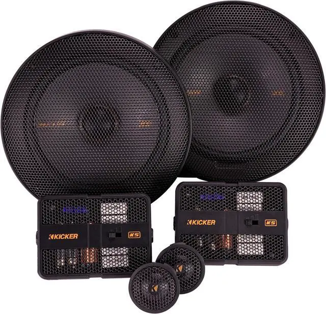 Main image of KICKER 51KSS6504 Component Speaker System, 2-Way Design, Two - 6.5" Woofers, Two - 1" Tweeters, Two - External 12dB Crossovers, 125 Watts RMS, 250 Watts Peak
