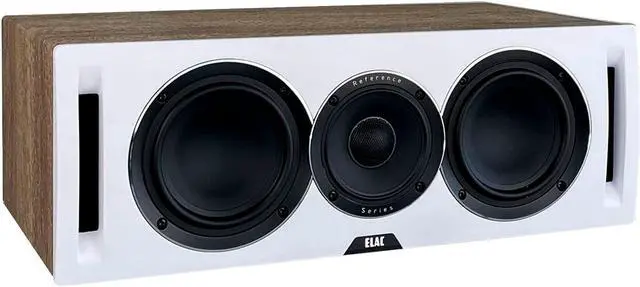Main image of ELAC Uni-Fi Reference 3-Way 5-1/4" Center Speaker, Oak or Walnut Center Speaker for Home Theater, White Baffle with Oak Sides