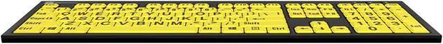 Alt view image 5 of 5 - Logickeyboard 'Slimline Nero' with Large Print  Black Letters on Yellow Keys  Made for Windows PC  Including LogicLight Lamp  p/n LKBU-LPBY-BJPU-US