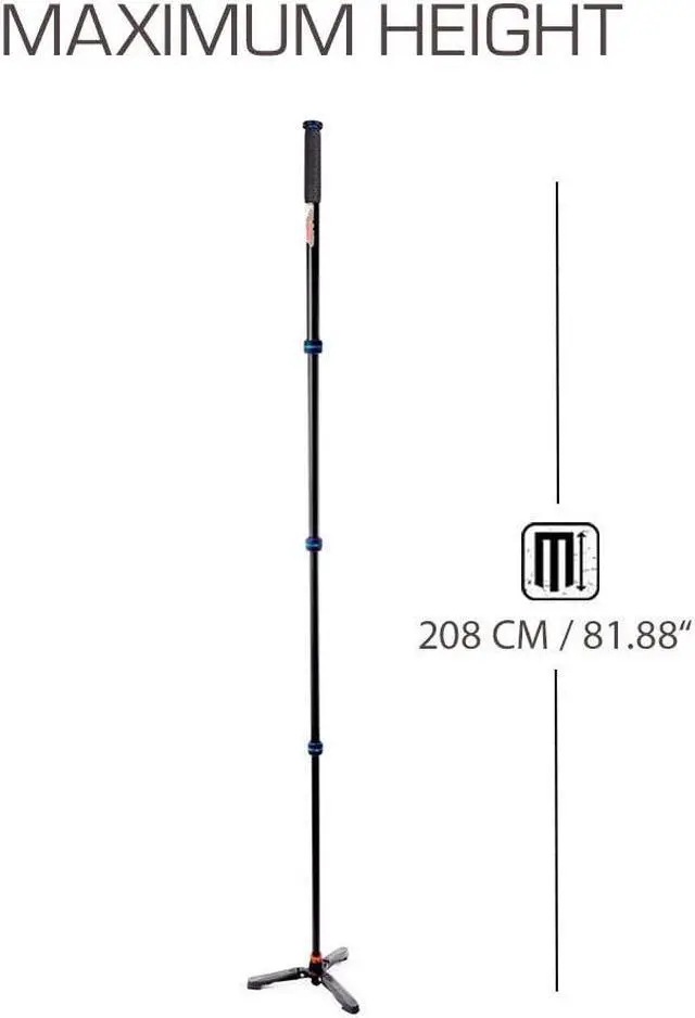 Alt view image 2 of 5 - 3 Legged Thing Punks Trent 2.0 Monopod with Docz2 Foot Spreader Kit - Lightweight Magnesium Alloy Camera Monopod with Multiple Uses for Heavy Equipment (TRENTKITBLUE2.0)