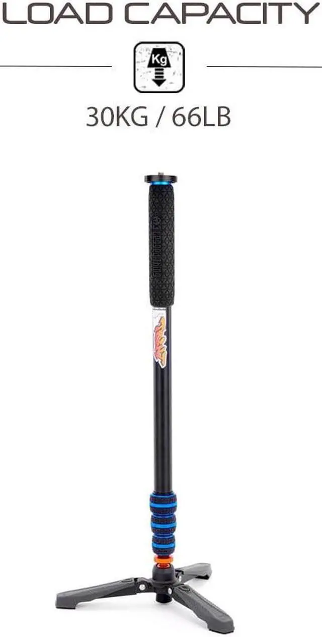 Alt view image 3 of 5 - 3 Legged Thing Punks Trent 2.0 Monopod with Docz2 Foot Spreader Kit - Lightweight Magnesium Alloy Camera Monopod with Multiple Uses for Heavy Equipment (TRENTKITBLUE2.0)