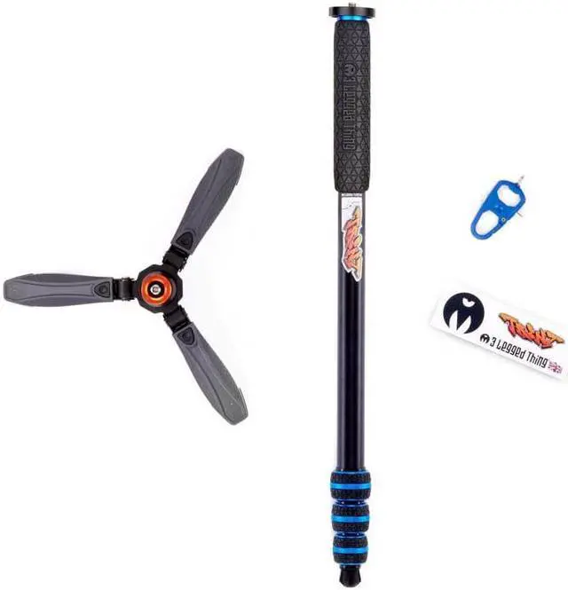 Alt view image 5 of 5 - 3 Legged Thing Punks Trent 2.0 Monopod with Docz2 Foot Spreader Kit - Lightweight Magnesium Alloy Camera Monopod with Multiple Uses for Heavy Equipment (TRENTKITBLUE2.0)