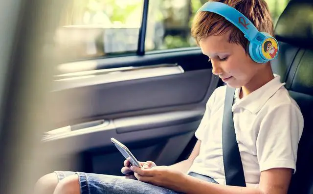 Alt view image 3 of 5 - Ryans World Kids Bluetooth Headphones, Wireless Headphones with Microphone Includes Aux Cord, Volume Reduced Kids Foldable Headphones for School, Home, or Travel