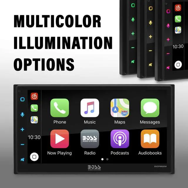 Alt view image 5 of 5 - BOSS Audio Systems BVCP9850W Car Stereo - Wireless Apple CarPlay & Android Auto, Double Din, 6.75 Inch Touchscreen, Bluetooth, No DVD CD Player, AM/FM Radio Receiver, Wireless Remote Control