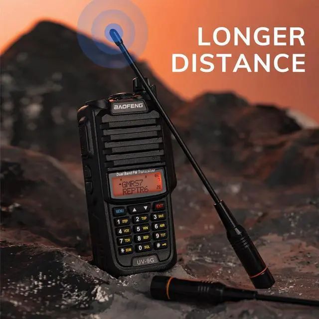 Alt view image 2 of 5 - BAOFENG UV-9G GMRS Radio, IP67 Waterproof Two Way Radio for Adults, NOAA Scanner & Receiver Long Range Rechargeable Handheld Radio, Repeater Compatible, with Programming Cable